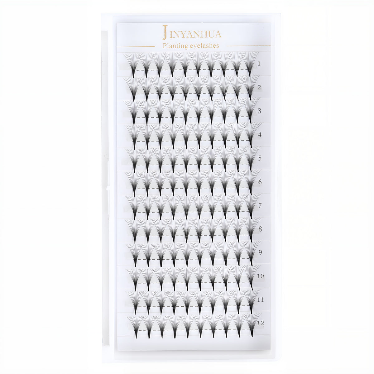 JINYANHUA 0.05mm 12D Tapered Long Stem False Lashes